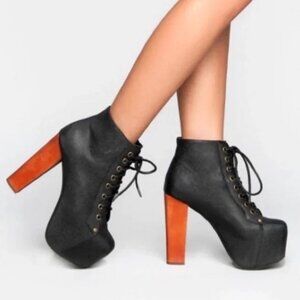 Jeffrey Campbell Lita Platform Heel Booties Size 8M